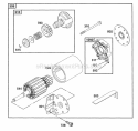 Electric Starter Diagram and Parts List for 176452-0049-01  Briggs and Stratton Engine